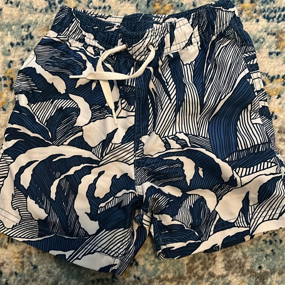 Hanna Andersson Waves Print Swim Trunks Size 100
